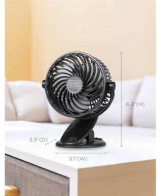 4" Convertible Cooling Fan, Clip Fan and Standing Fan, Desk Fan 2-Pack, Black