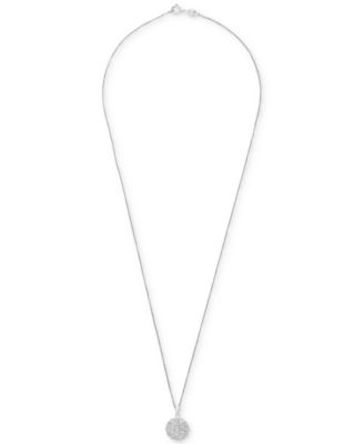 Diamond Cluster 18" Pendant Necklace (1/10 ct. t.w.) in Sterling Silver, Created for (A $170 Value)