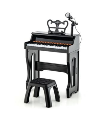 37 Keys Music Piano with Microphone Kids Piano Keyboard with Detachable Music Stand
