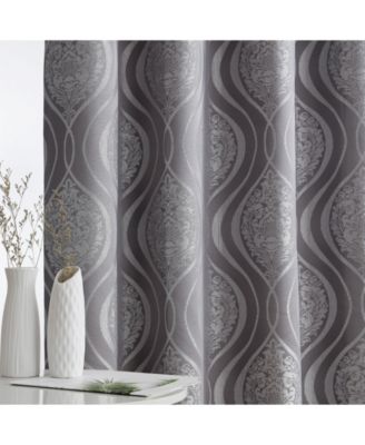 Montero Damask 100% Complete Blackout Shading Thermal Insulated Energy Efficient Heat/Cold Blocking Grommet Heavy Curtain Panels, Set of 2