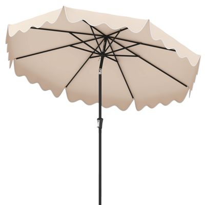 9 Ft Patio Umbrella with Crank Handle and Push Button Tilt System