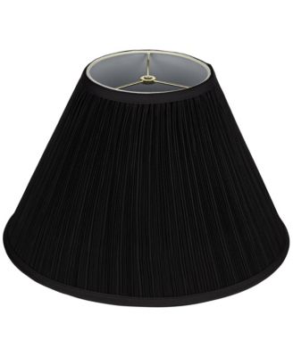 Black Mushroom Pleated Large Empire Lamp Shade 7" Top x 17" Bottom x 11" High x 11.5" Slant (Spider) Replacement with Harp and Finial