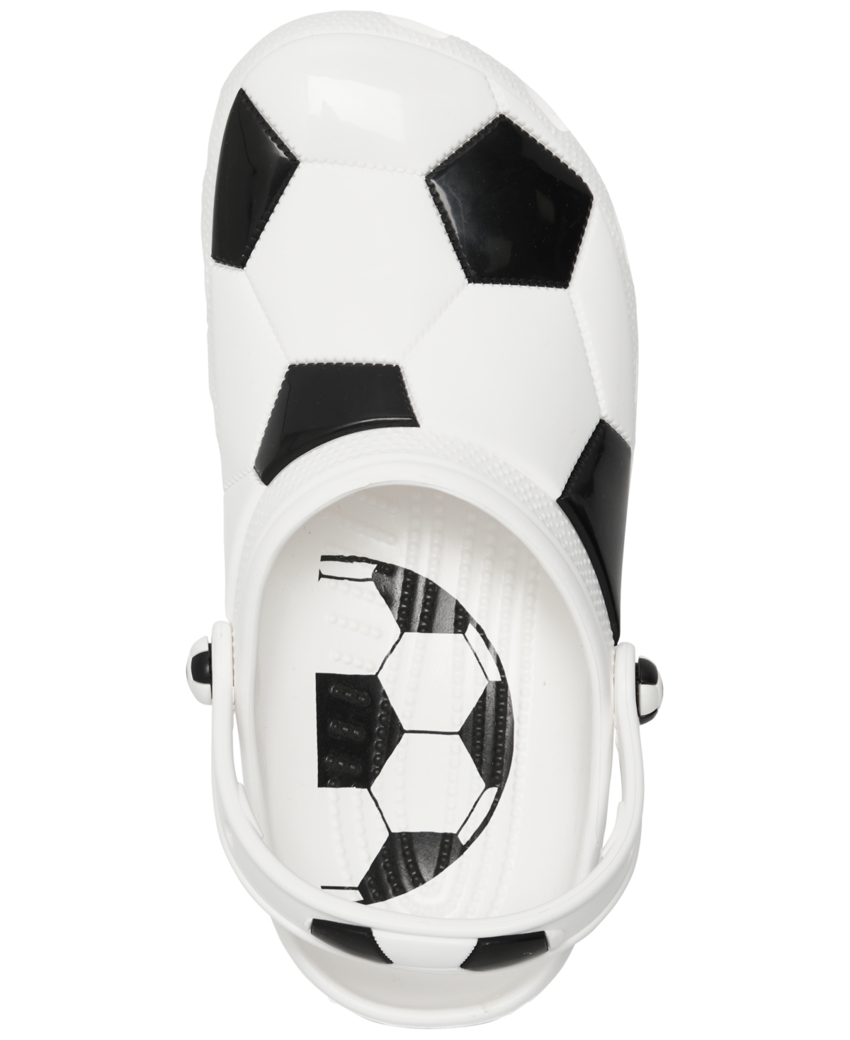 Crocs Big Kids Soccer Classic Clog Sandals From Finish Line In White,black