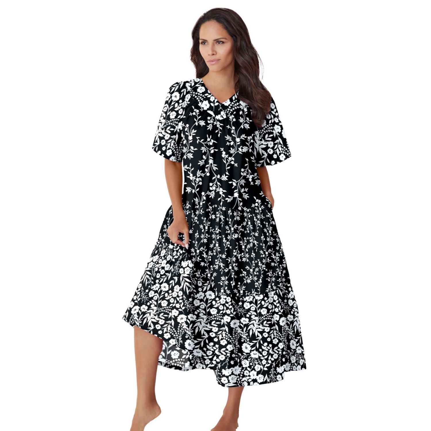Plus Size Only Necessities Tiered Print Lounger