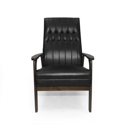 Mid-Century Modern Faux Leather Accent Chair