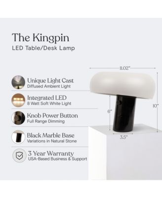 Kingpin 10" Modern LED Table Lamp with Marble Base