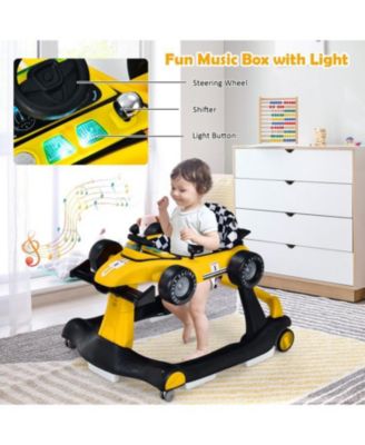 Kids 4-in-1 Foldable Activity Push Walker with Adjustable Height