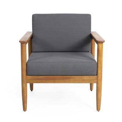 Acacia Wood Club Chair With Water-Resistant Cushions