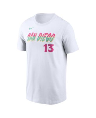 Men's Manny Machado&nbsp;White San Diego Padres City Connect Fuse Name Number T-Shirt