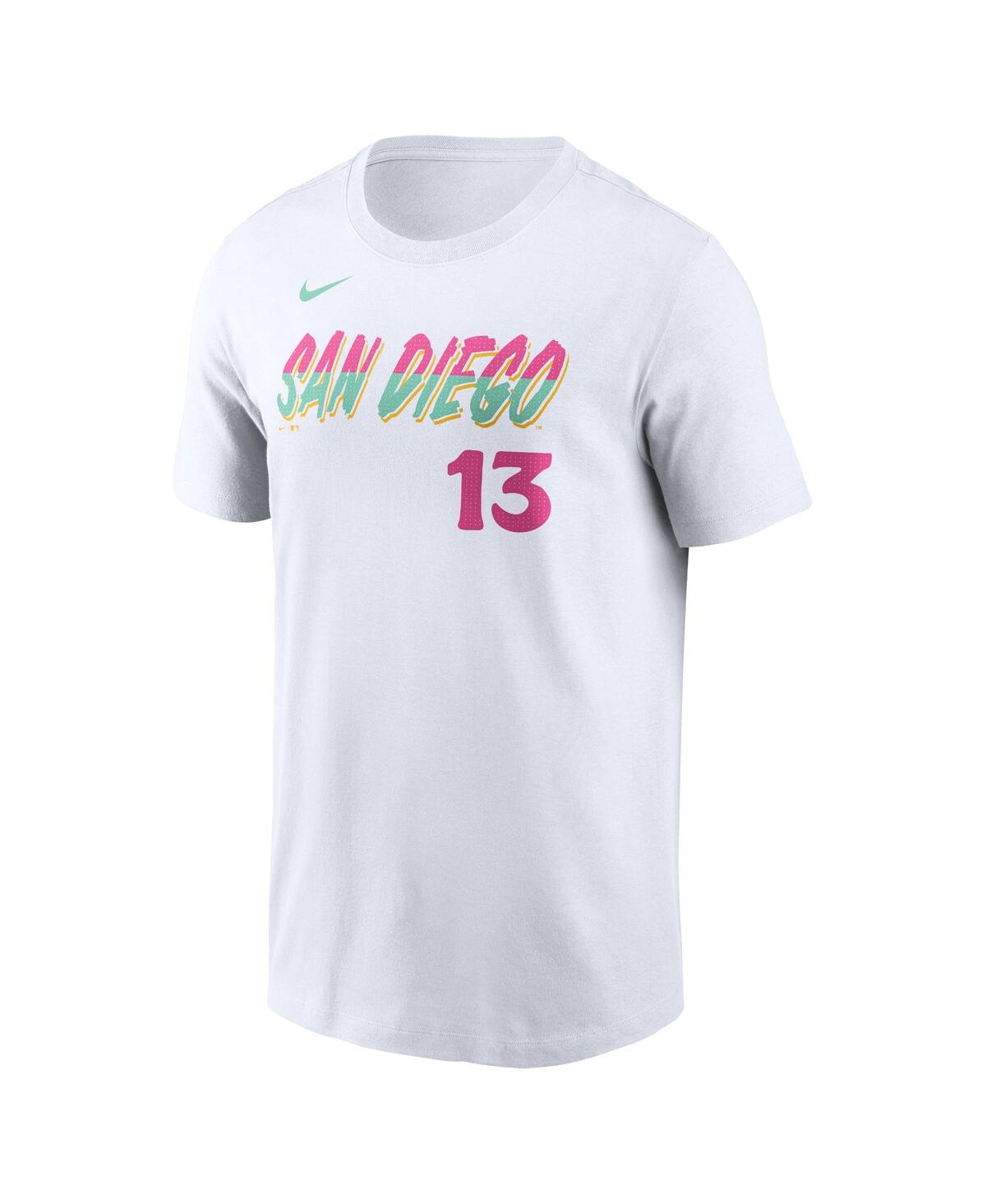 Nike Men's Manny Machado White San Diego Padres City Connect Fuse Name Number T-shirt In White