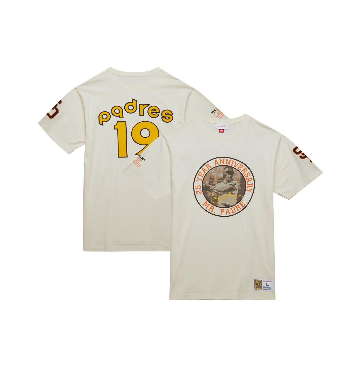 Мужская футболка Mitchell & Ness Tony Gwynn Cream San Diego Padres Legends Photo Real — фото 1