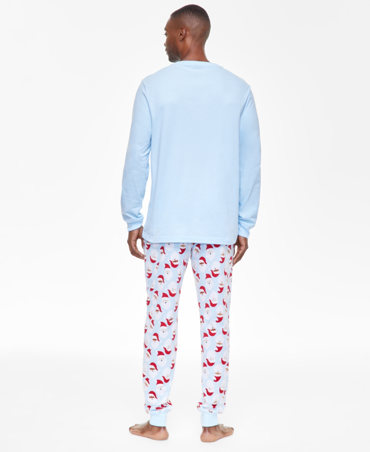 Holiday Lane Men's Santa Cotton Matching Family Pajamas Set, Created for Macy's