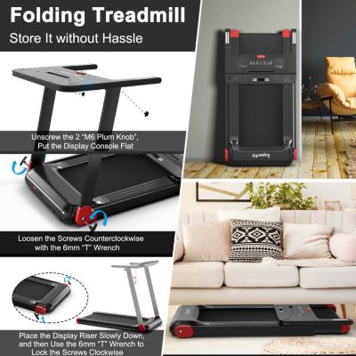 Folding Electric Compact Walking Treadmill with APP Control and Built-in Speaker Home Exercise Machine