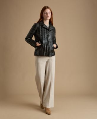 Women's Quilted Leather Blazer