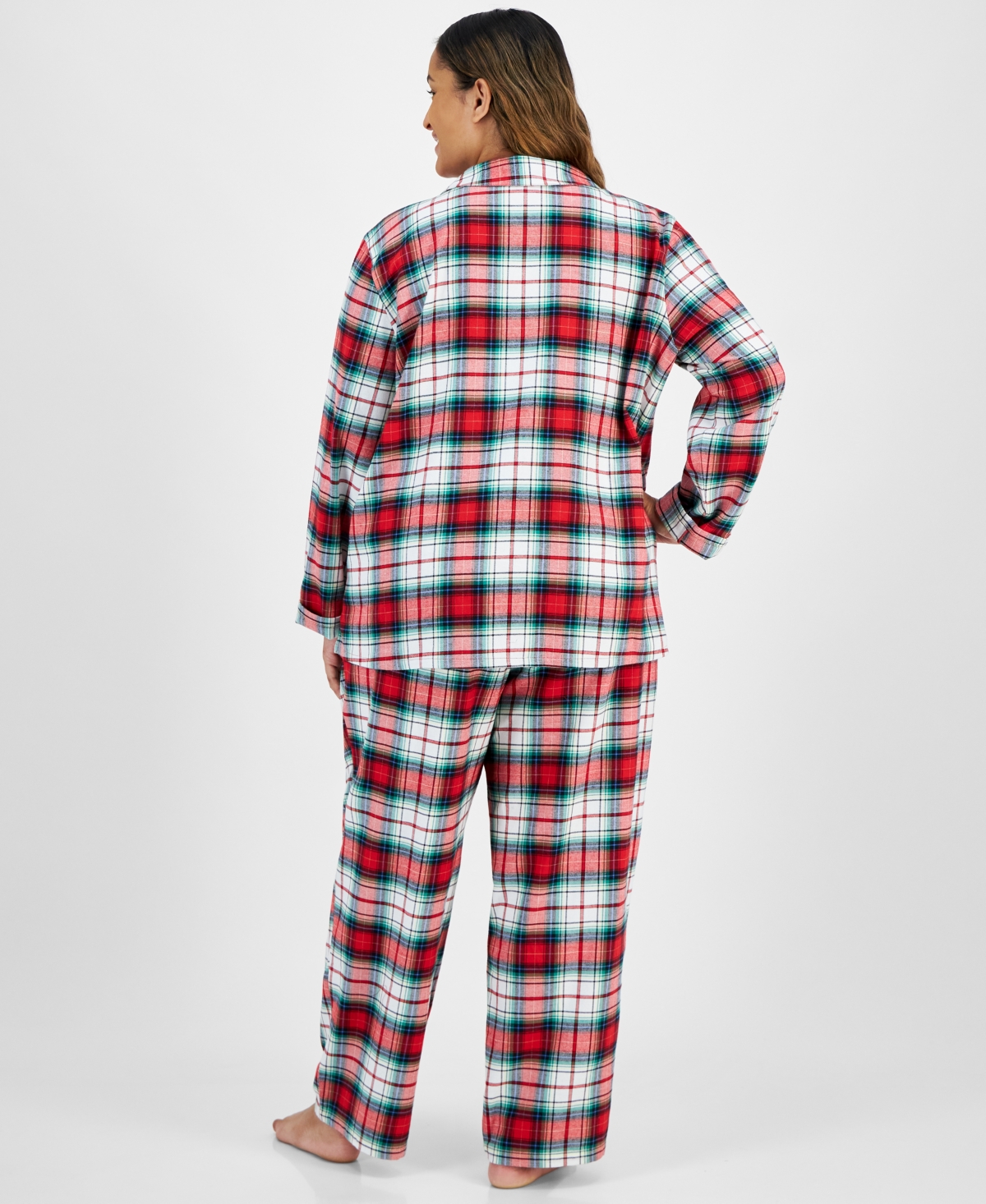 Holiday Lane Plus SizeNotch Collar Matching Family Pajamas Set, Created for Macy's - Winterton Plaid