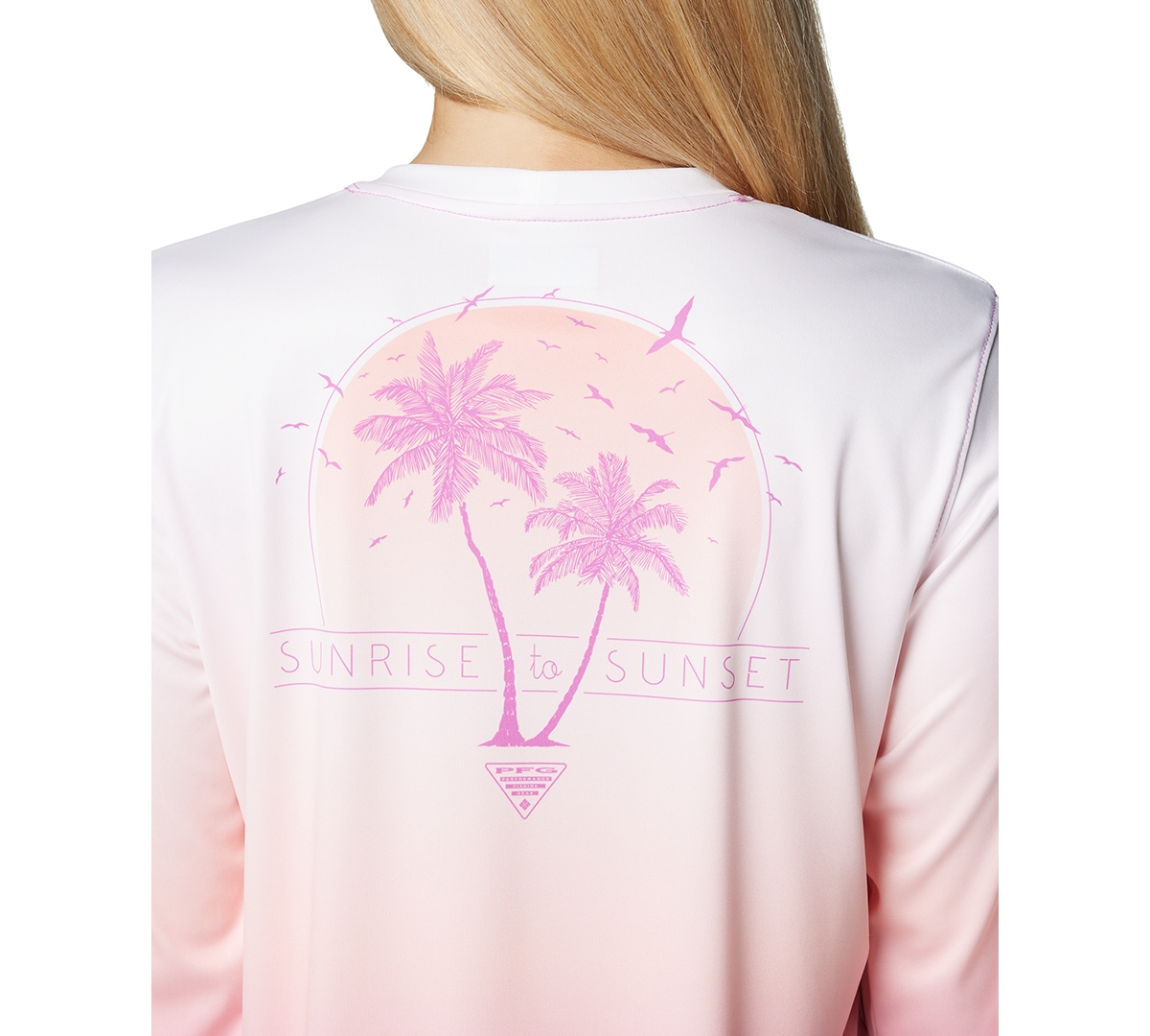 Columbia Pfg Women's Super Tidal Performance Fishing Tee - Rookery Palms Fade
