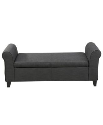 Upholstered Storage Bench With Rolled Arms