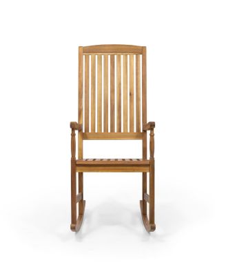 Streamdale Rustic Acacia Wood Rocking Chair With Traditional Slats