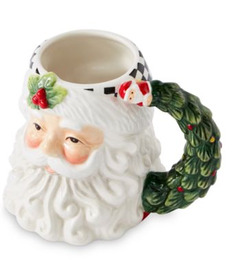 Christmas Tree Black & White Santa Mug