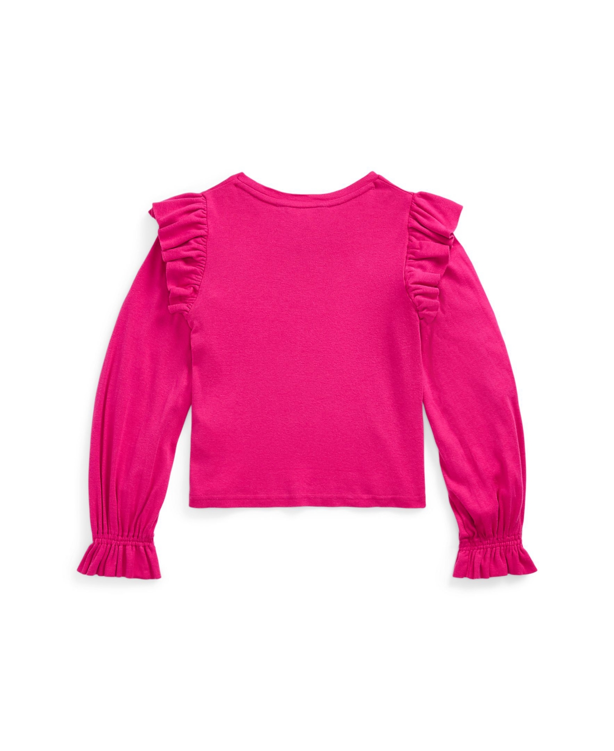 Polo Ralph Lauren Toddler and Little Girls Ruffled Cotton-Modal Long-Sleeve Top