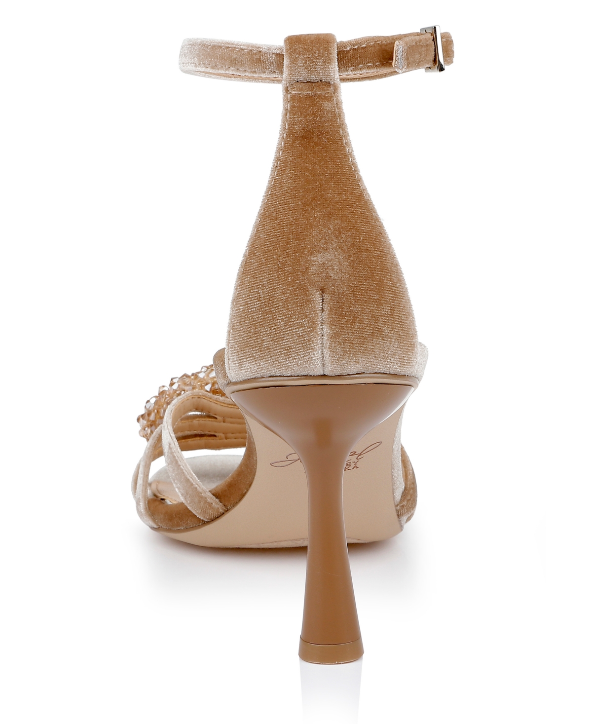 Jewel Badgley Mischka Women's Tailani Ankle Strap Sandals In Sand Velvet