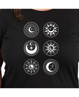 Sun Moon Grid Plus Size Graphic Tee