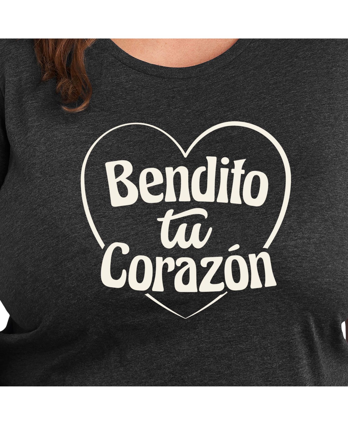 Женская футболка Hybrid Apparel Bendito Tu Corazon Plus Size Graphic, цвет: Серый — фото 3