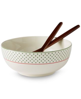 Christmas Tree Serving Bowl & Wooden Servers