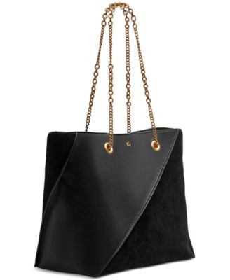 Setauket Leather & Suede Tote with Chain Strap