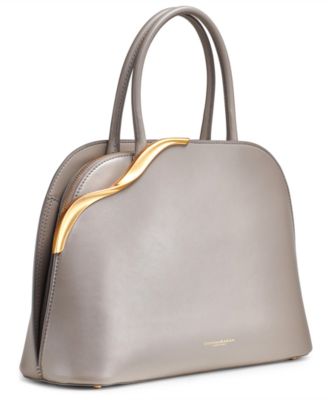 Malverne Double Top Handle Leather Satchel