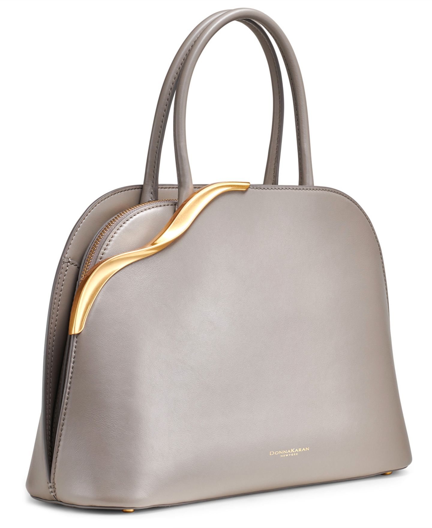 Женская сумка Donna Karan New York Malverne Double Top Handle Leather Large Satchel, цвет: Облачный — фото 4
