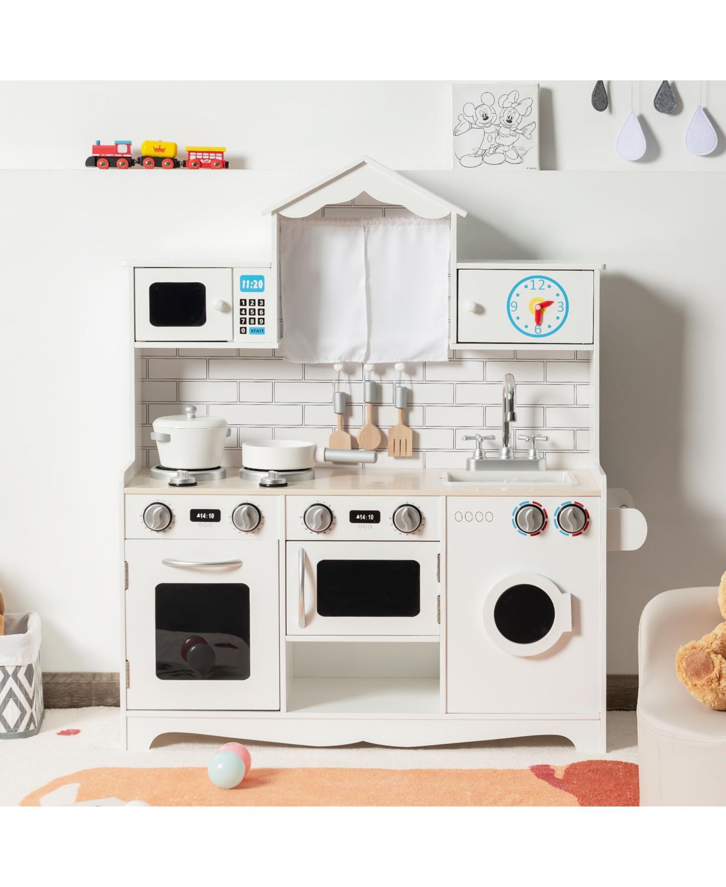 Детский игровой набор SUGIFT Wooden Kids' Kitchen Playset with Washing Machine, Ages 3+ — фото 2
