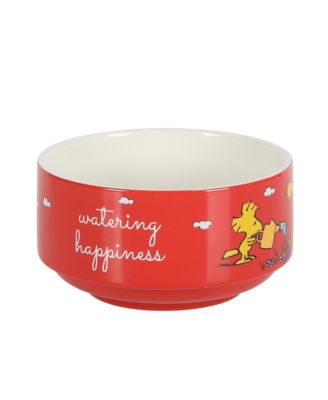 Snoopy 4 Pack Stackable 5.5" Decorate Stoneware Bowl Set