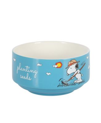 Snoopy 4 Pack Stackable 5.5" Decorate Stoneware Bowl Set
