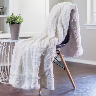 Premium Wolf Faux Fur Throw Blanket - Soft, Fuzzy Sherpa & Minky Throw Blanket - For Bed or Couch - 60" x 70” - Chocolate
