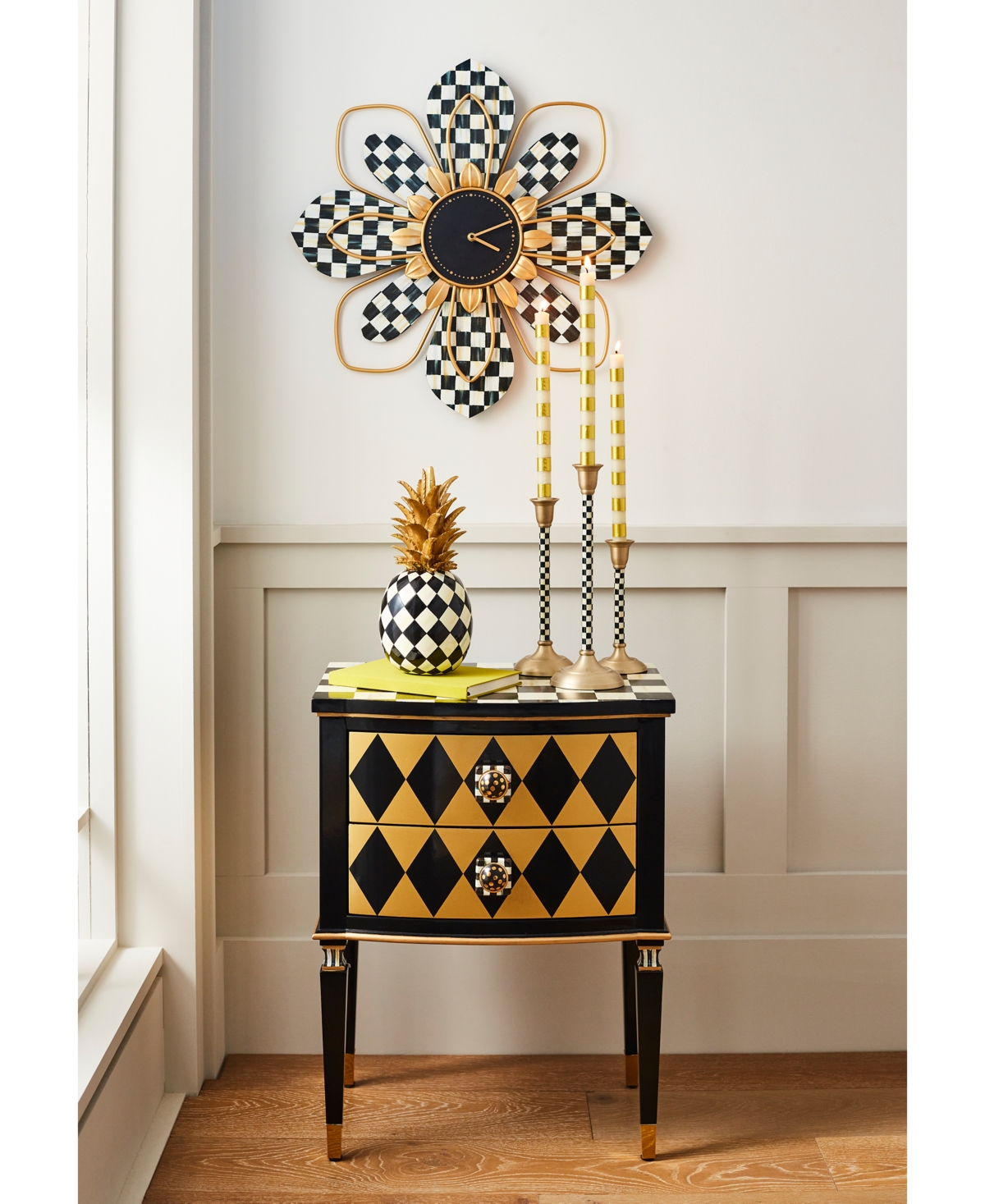 Mackenzie-childs Medium Courtly Check Candlestick In No Color