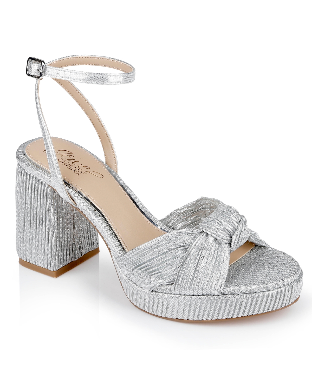 Jewel Badgley Mischka Tyler Ankle Strap Platform Sandal In Silver