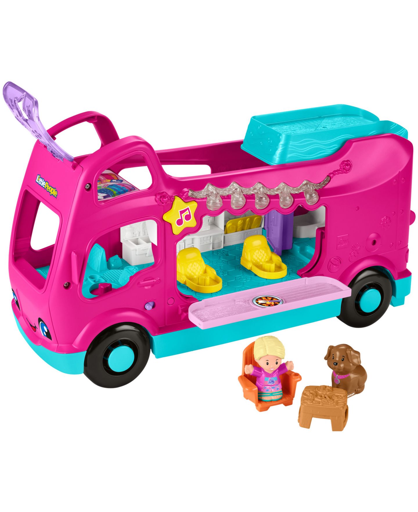 Детский игровой набор Little People Barbie Little Dreamcamper Musical Lights 6-Piece Playset, Ages 1.5+ — фото 1