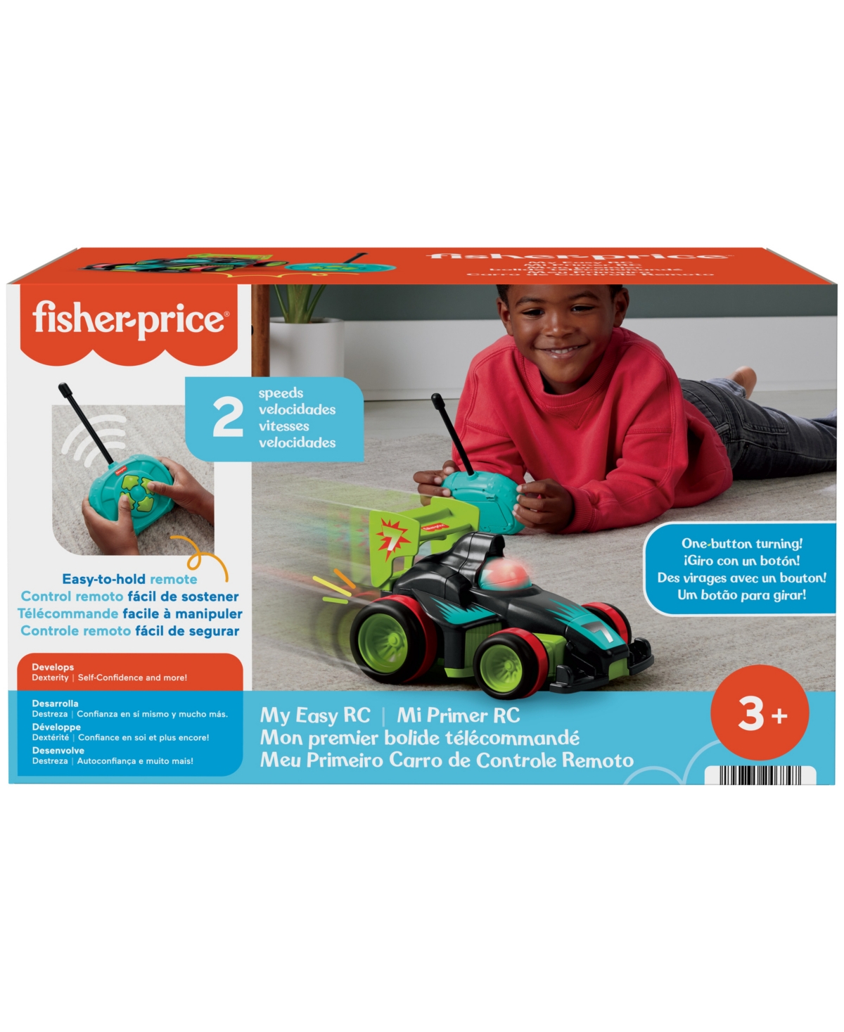 Fisher-Price My Easy Preschool Toy Remote Controlled Car for Kids Ages 3+ Years - Multi-Color