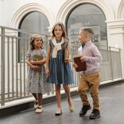 Boys Organic Long Sleeve Fine Gauge Half Zip Pullover Sweater