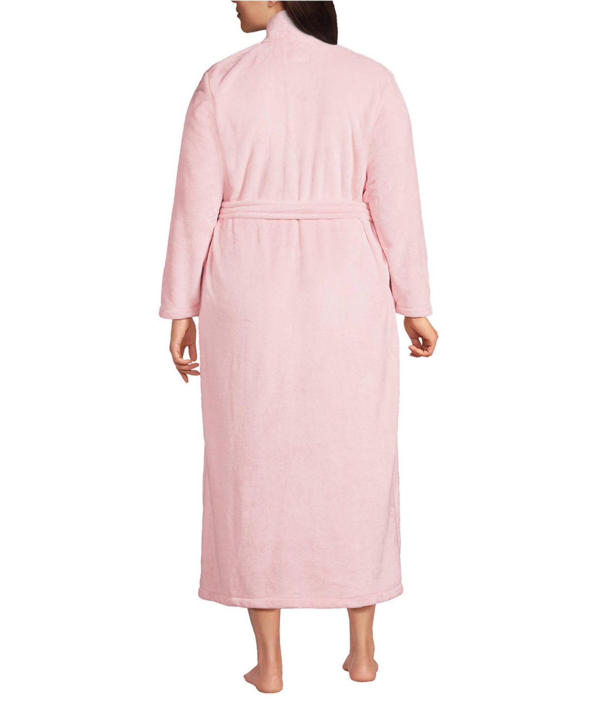 Lands' End Plus Size Cozy Plush Long Wrap Robe