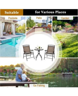 Patio Dining Set with Patio Folding Chairs and Table