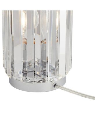 Caledan Modern Accent Table Lamp 10 1/2" High Clear Crystal Rods for Bedroom Bedside Nightstand Office Kids Family House Home