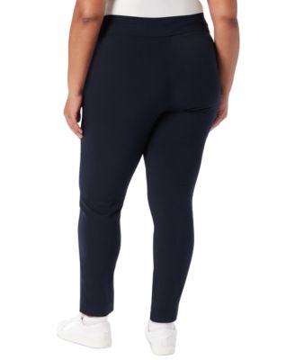 Plus Size Solid Pull-On Trousers