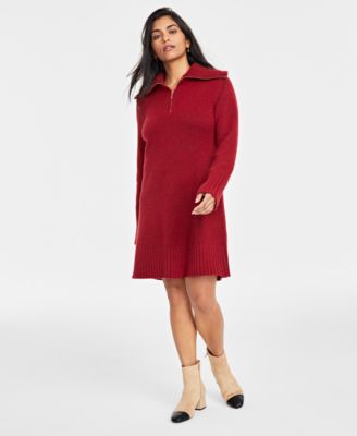 On 34th Women s Quarter Zip Sweater Mini Dress Created for Macy s Macy s