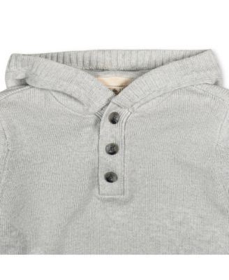 Baby Boys Organic Long Sleeve Henley Sweater Hoodie