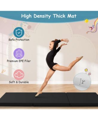 6 x 2 FT Tri-Fold Gym Mat with Handles and Removable Zippered Cover