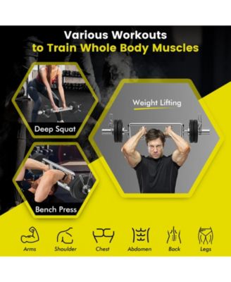 700 LBS Olympic Triceps Bar with Knurled Handles for Squats Deadlifts Shrugs