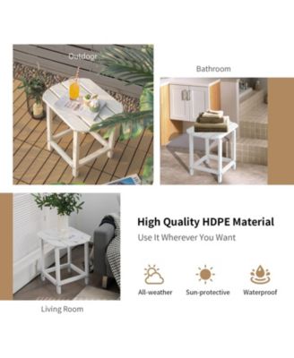 18 Inch Weather Resistant Side Table for Garden Yard Patio
