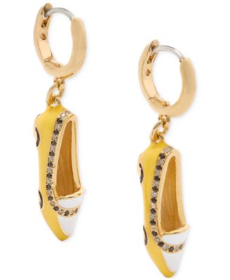 kate spade new york - Gold-Tone Gogo Taxi Flat Charm Huggie Hoop Earrings
